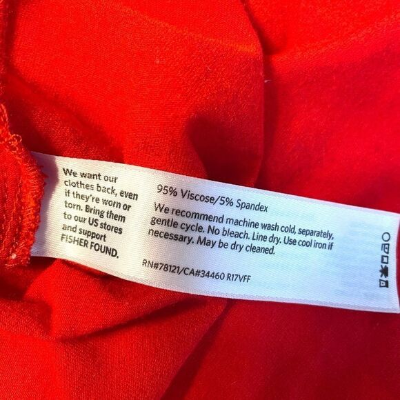 Eileen Fisher Long Sleeve Tunic Side Slits Red M - Picture 6 of 6